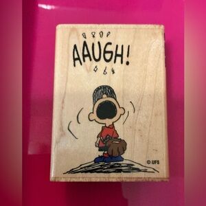 Peanuts AAUGH! Charlie Brown Stampabilities Vintage 2001 Baseball Wood ink Stamp